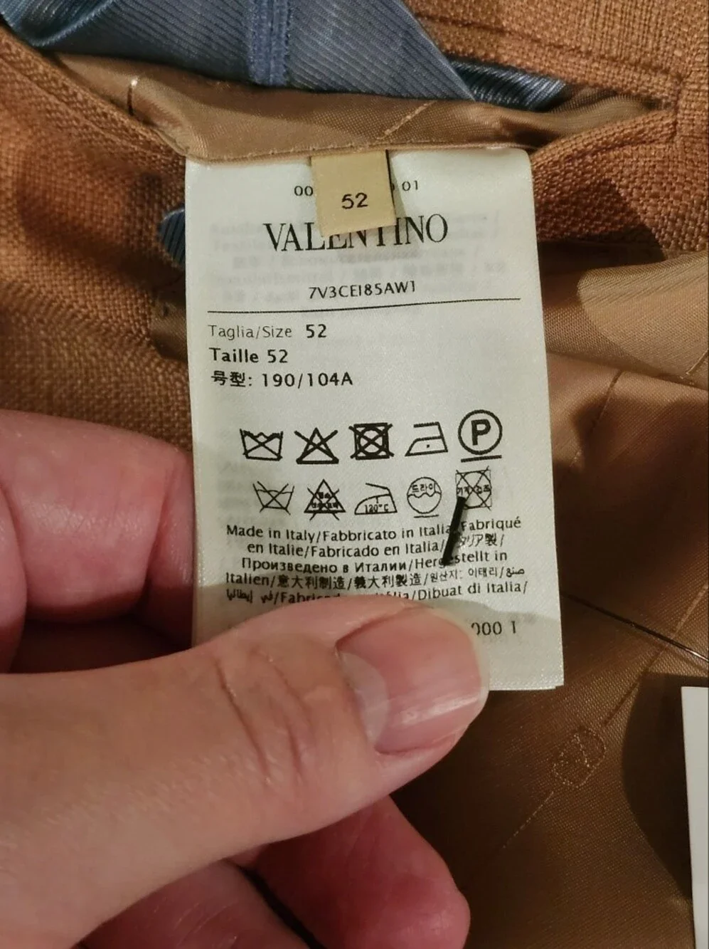 Valentino Garavani Camel Beige Hopsack Viscose Two Button Blazer 42 NWT $4750